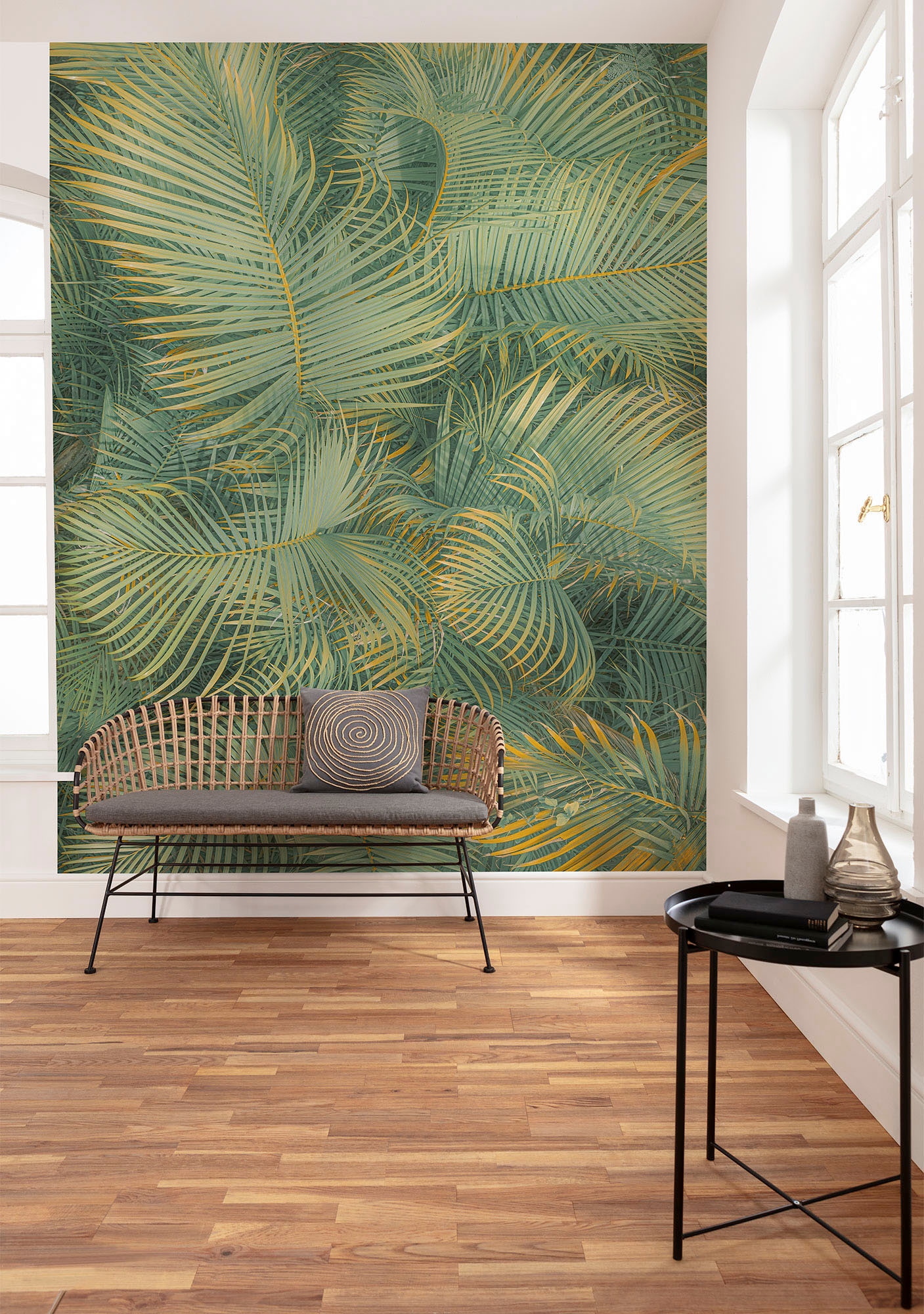 Komar Fototapete »Digitaldruck Vlies -  Neon Fern - Grösse 200 x 250 cm« bedruckt glatt Wohnzimmer, Schlafzimmer