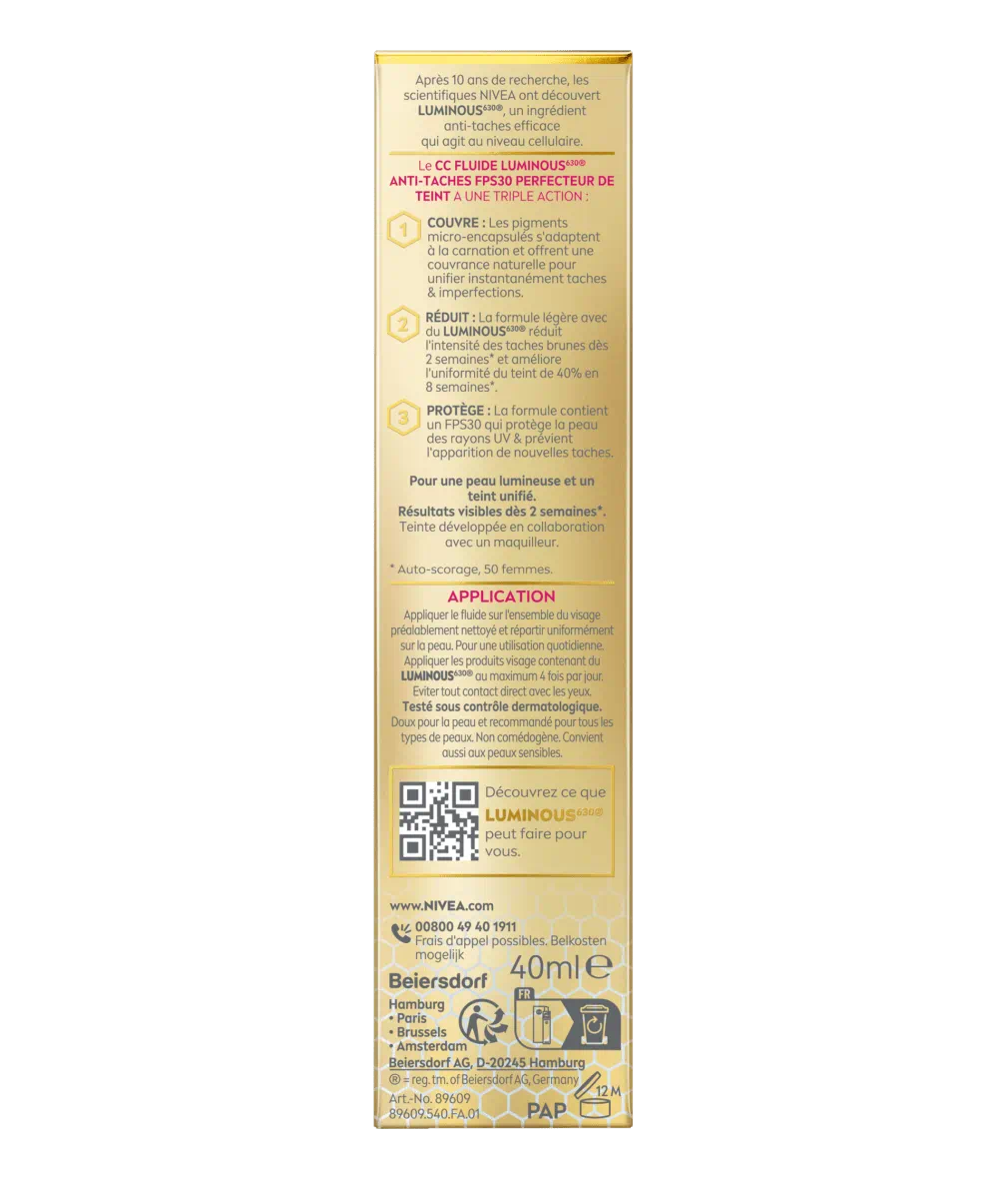 CC FLUIDE LUMINOUS630 ANTI-TACHES FPS 30 - TEINTE MEDIUM