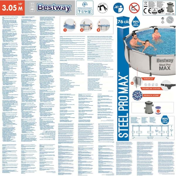Bestway Steel Pro MAX Svømmebasseng 305x76 cm