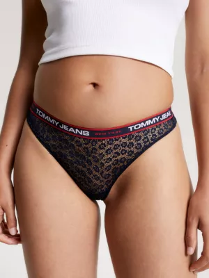 Conjunto com 3 Calcinhas Fio Dental de Renda Floral Nova York