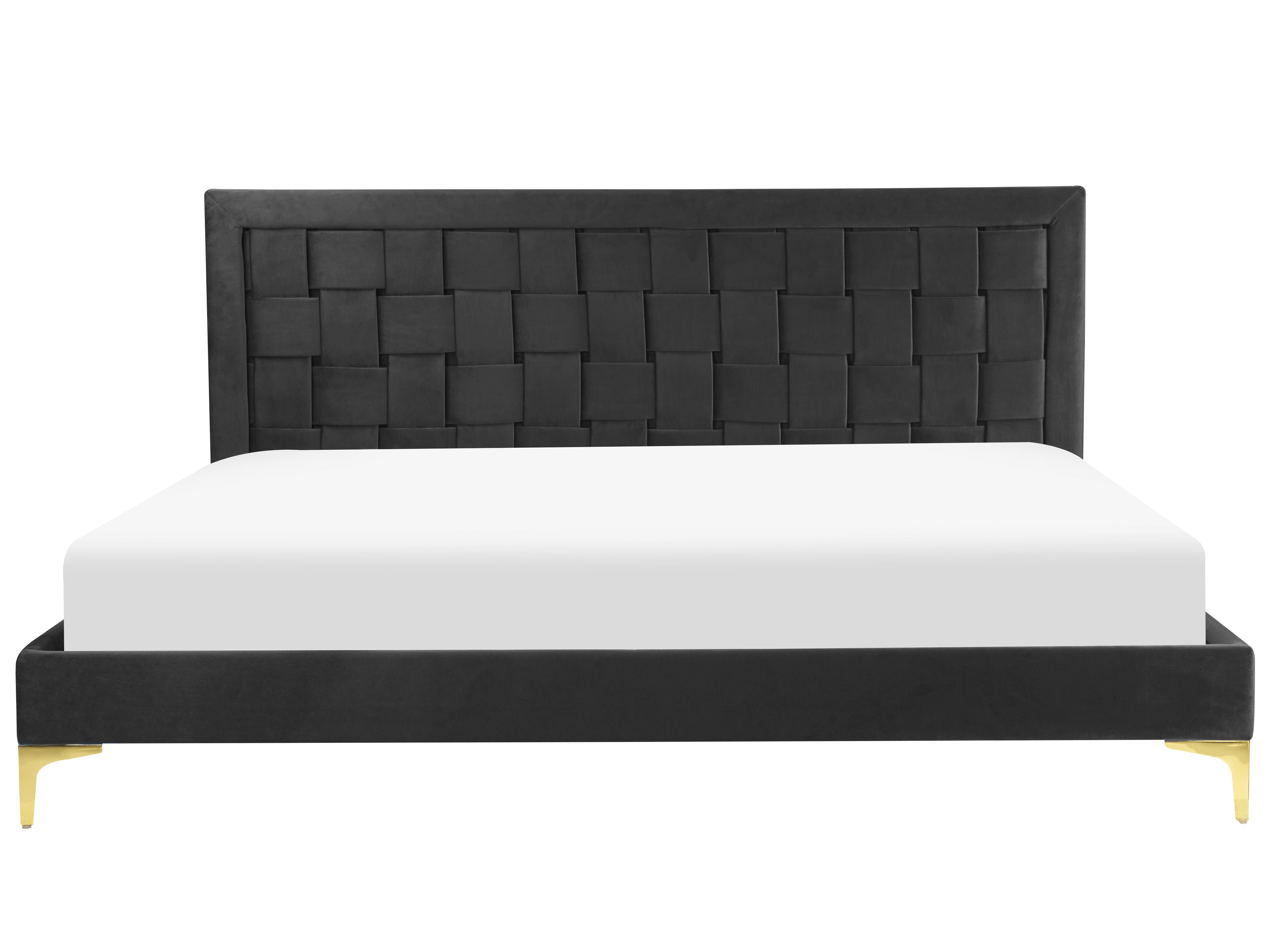 Bed Fluweel LIMOUX 180 x 200 cm Zwart
