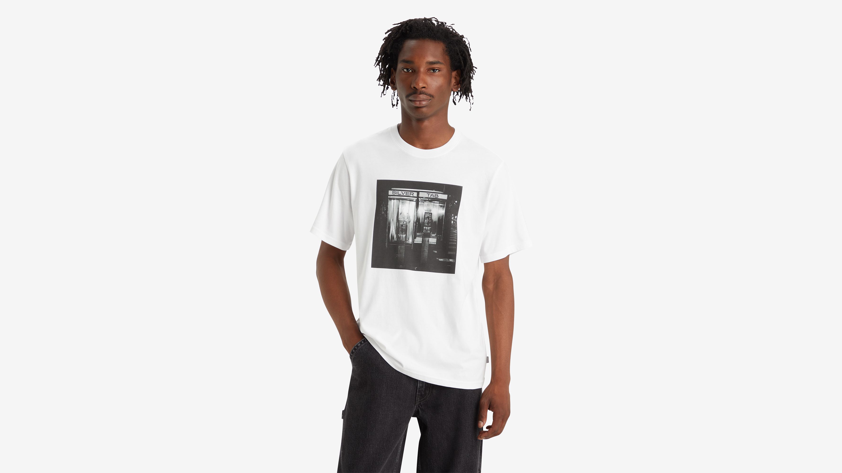 T-shirt graphique Relaxed - Phone Booth Relaxed Fit Tee White+ - Blanc