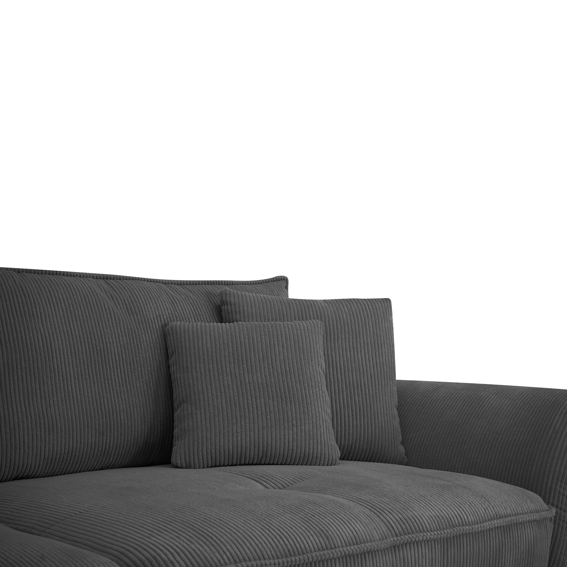 Big Sofa - anthrazit - Cordstoff - mit Kissen