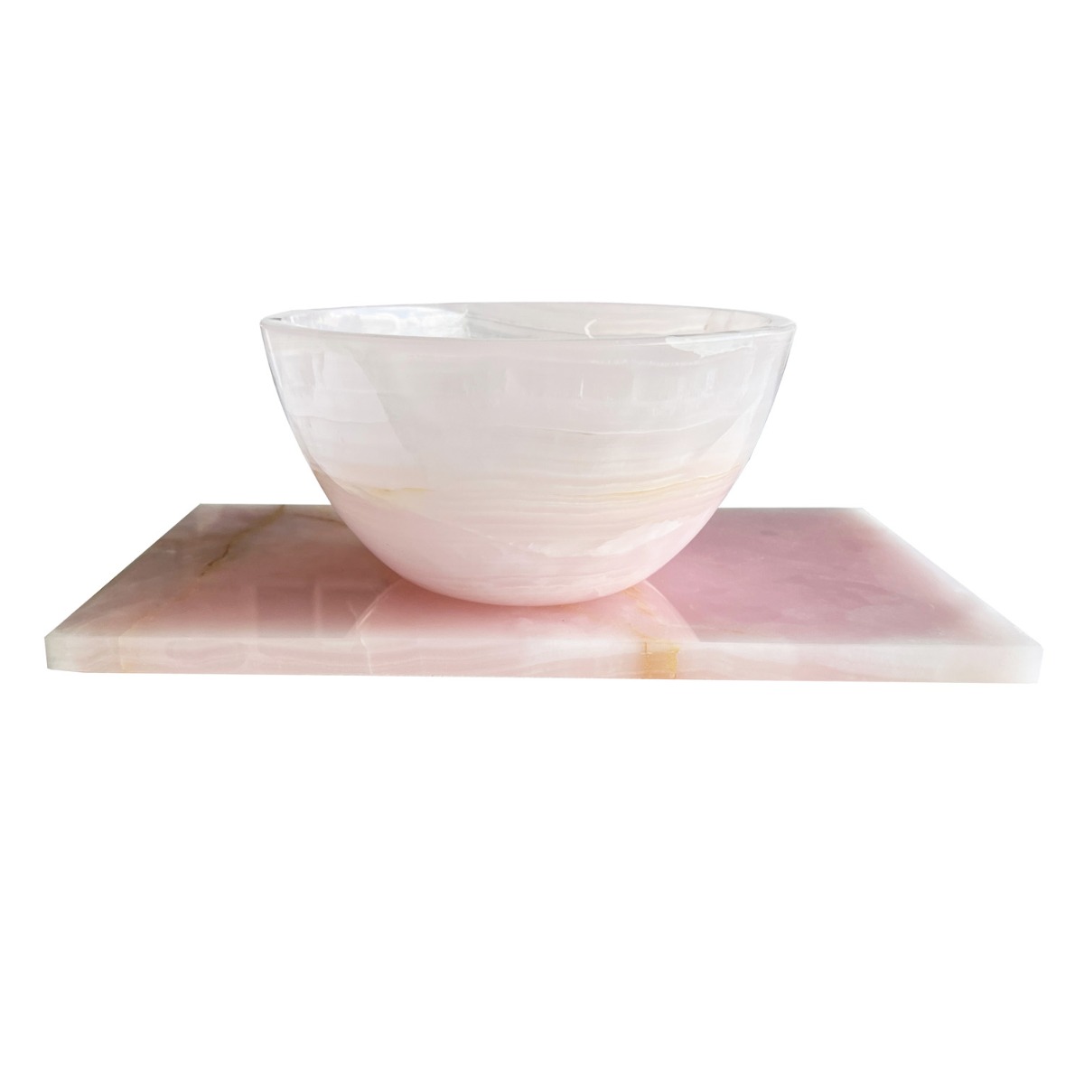 Fontana Pink Onyx Micro Marble toiletmeubel 40cm wit mat
