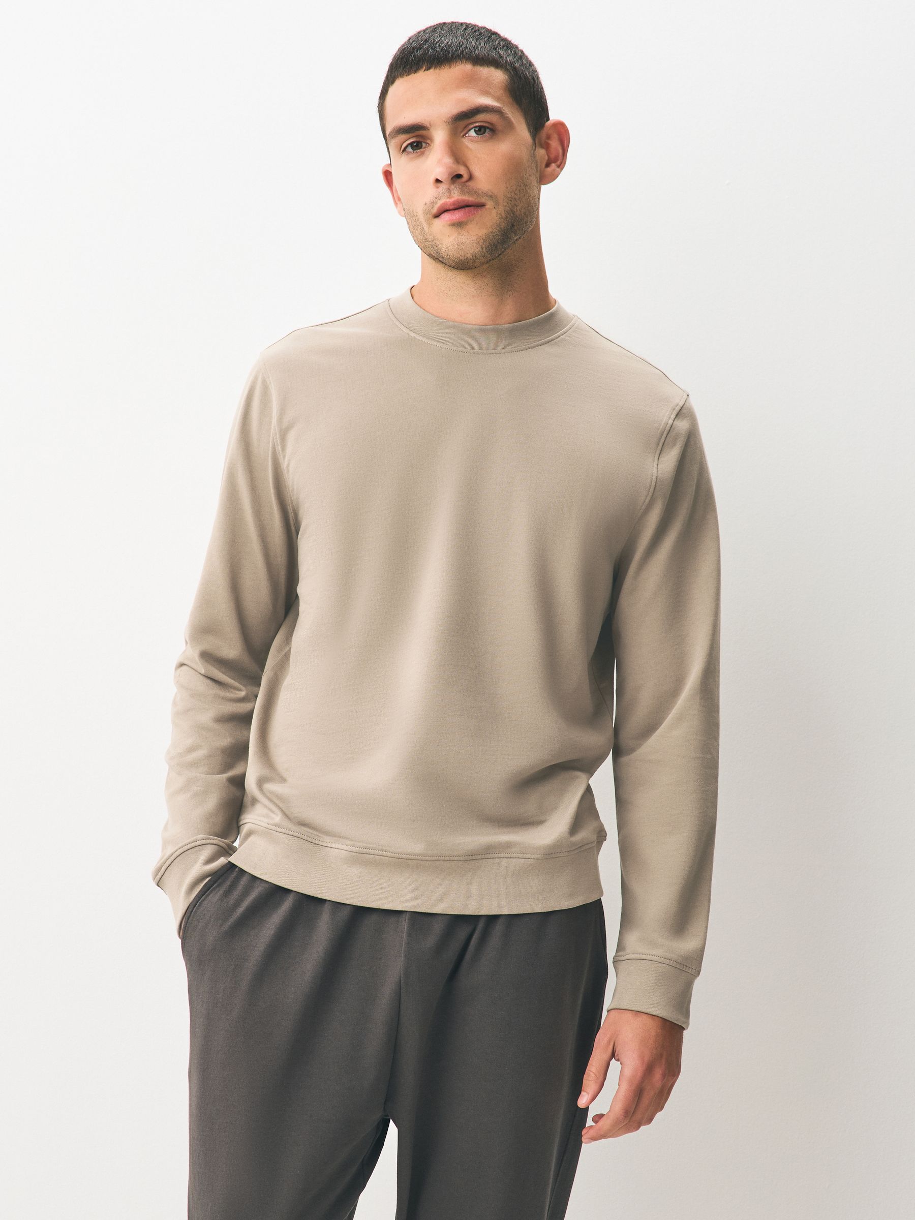 Neutraal - Dun sweatshirt met ronde hals