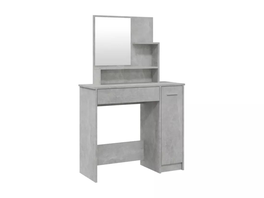 Coiffeuse avec miroir Gris béton 86,5x35x136 cm