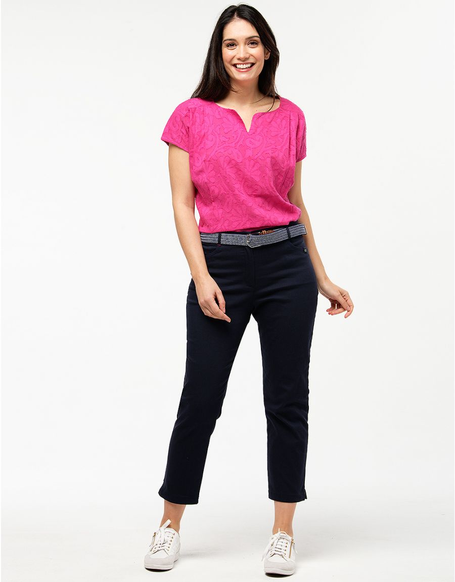 Jean 7/8 bleu foncé coton