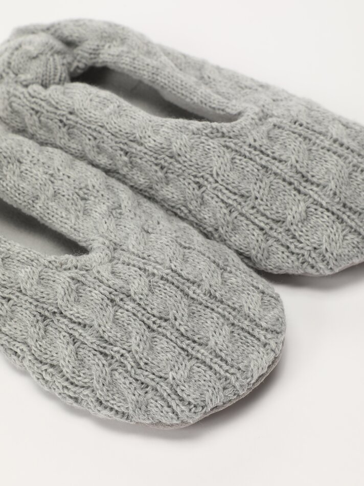 Pantufa de tricô - Cinza
