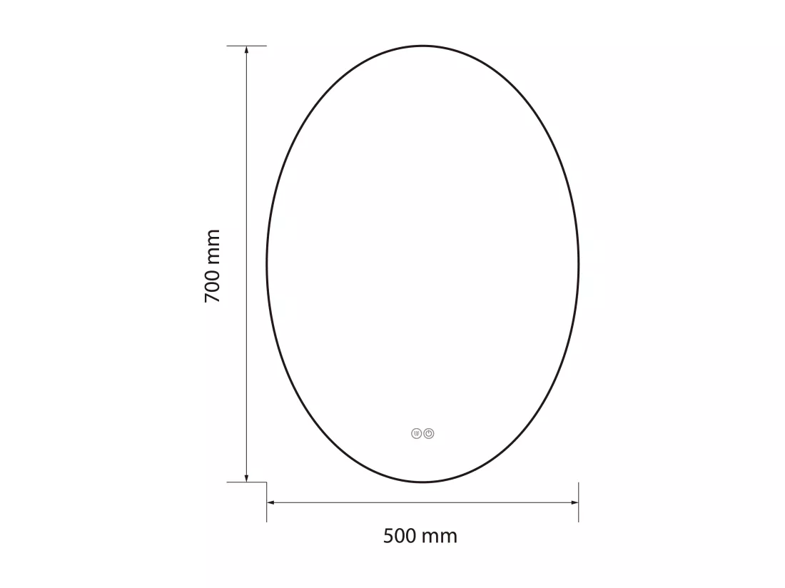 Miroir salle de bain LED ovale 50x70cm anti buée avec cadre doré LB-4646G