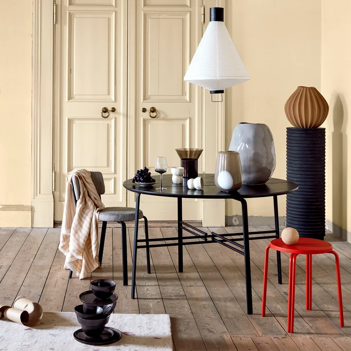Broste Copenhagen - Rillo Podium, Ø 36 x 106 cm, charcoal