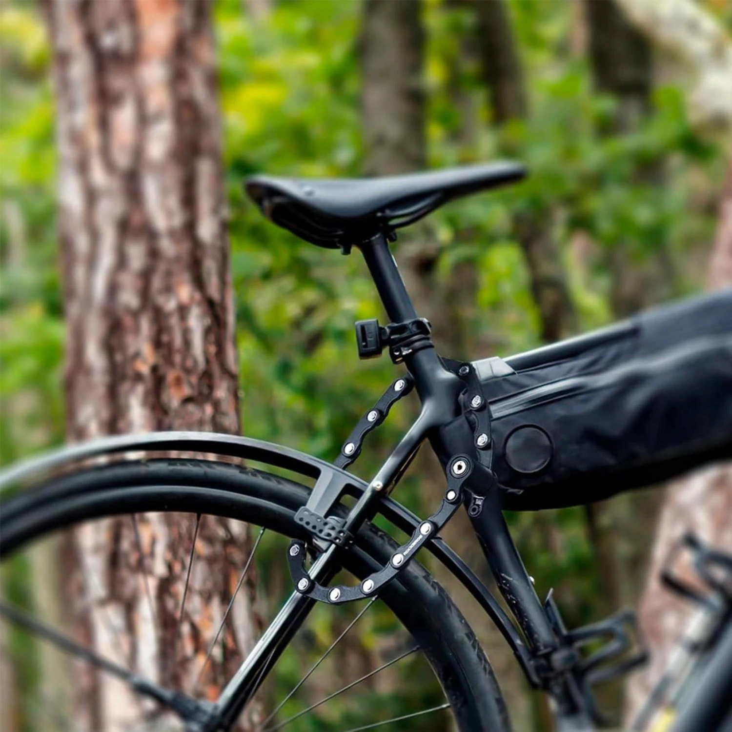Faltbares Fahrradschloss – schwarz aus Aluminium bis zu 70 cm