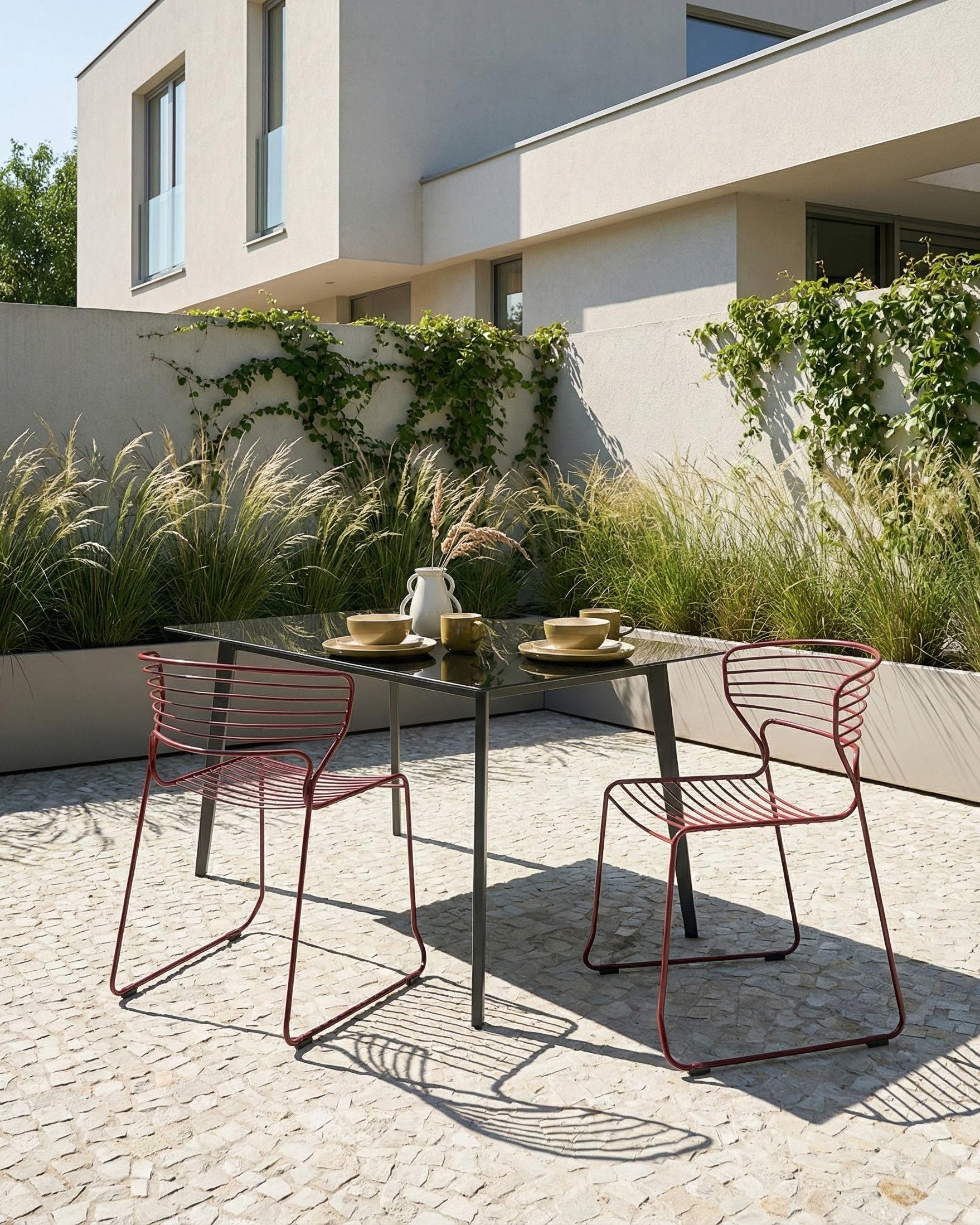 Set van 2 tuinstoelen PISTOIA Metaal Rood