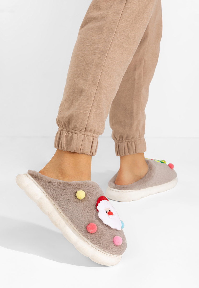 Pantoufles femme kaki Denita