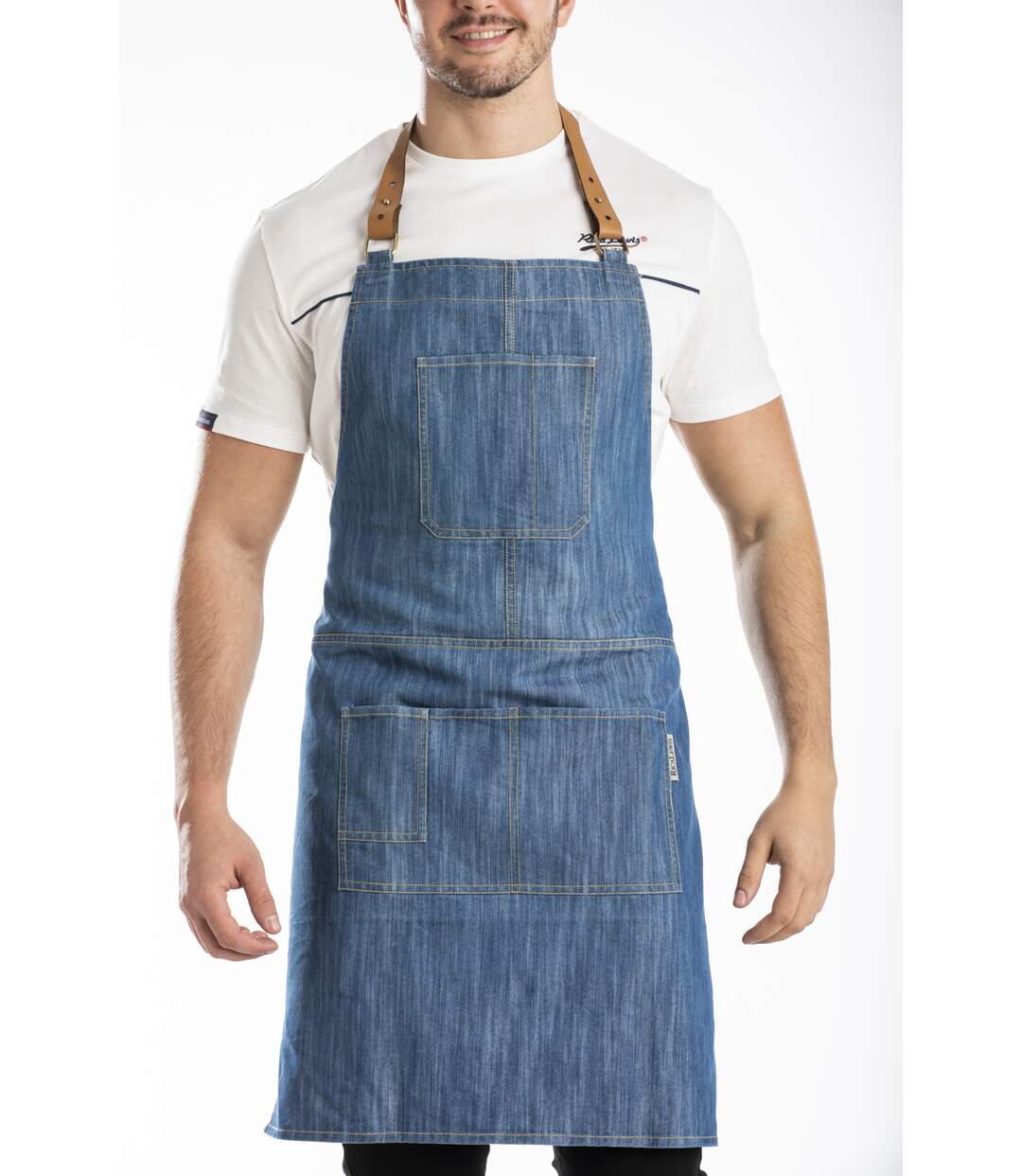 Tablier en denim stonewashed LYON