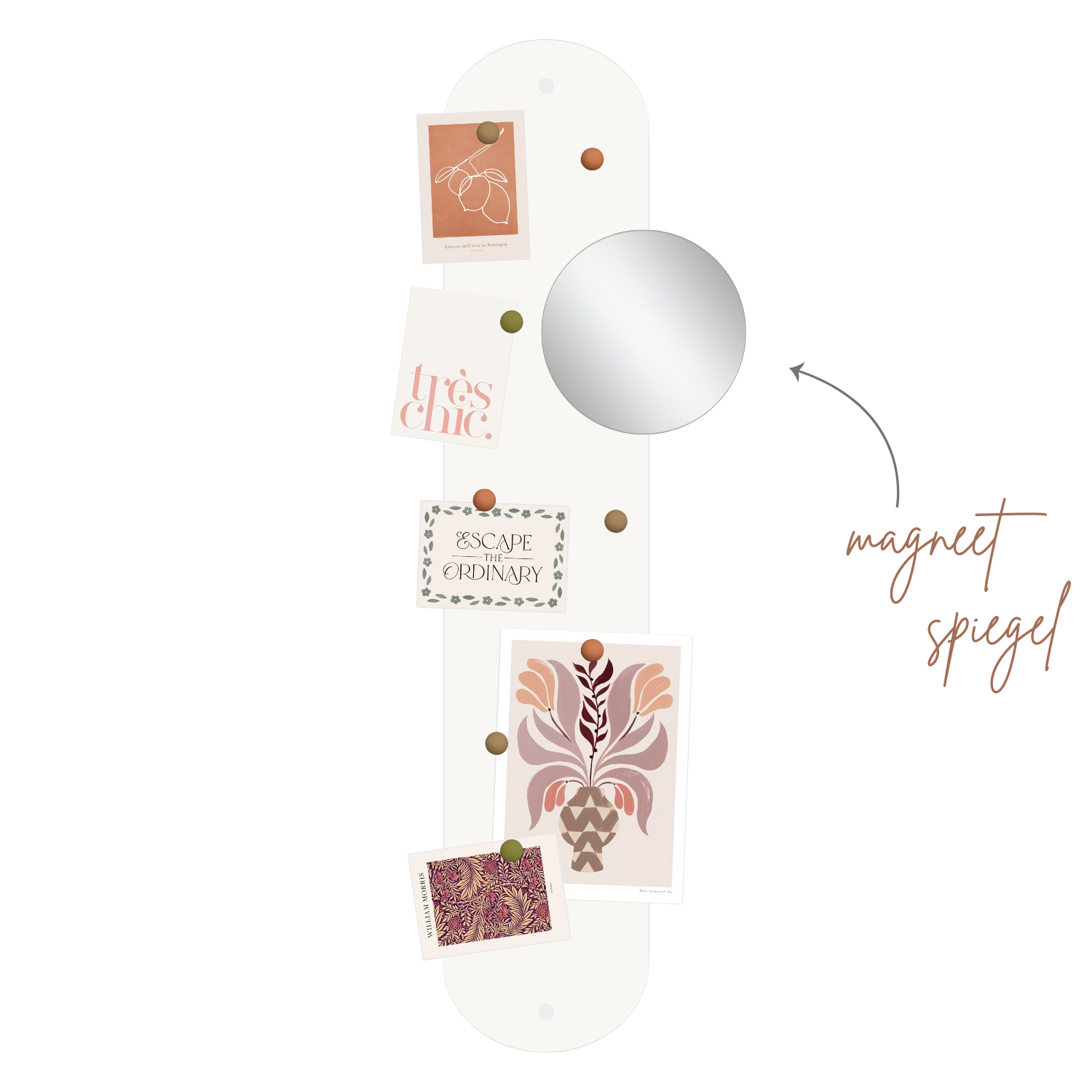 Magneetbord LANI - Wit LANI Wit | met spiegel