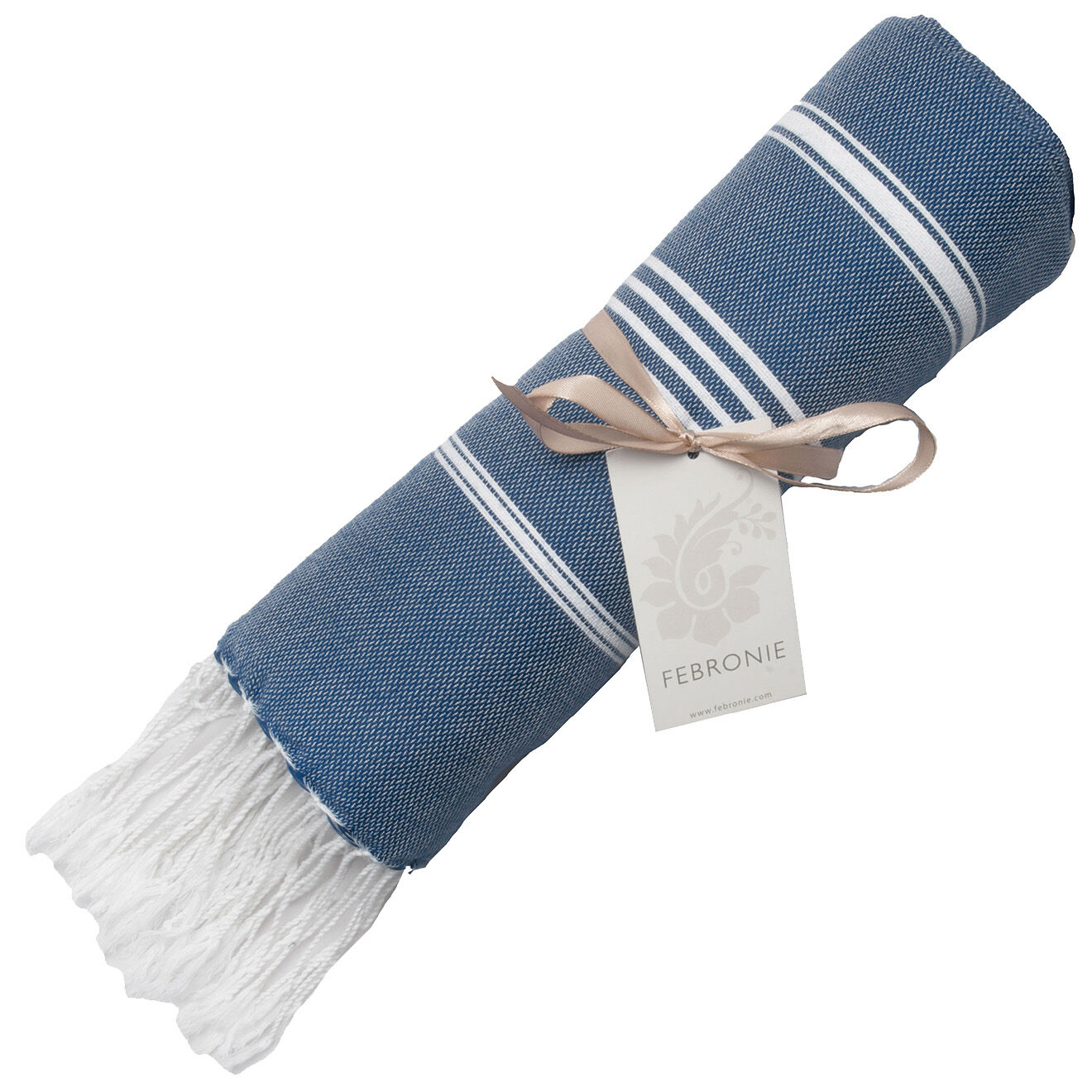 Febronie Fouta Classique Mykonos bleu jean - 100x200 cm