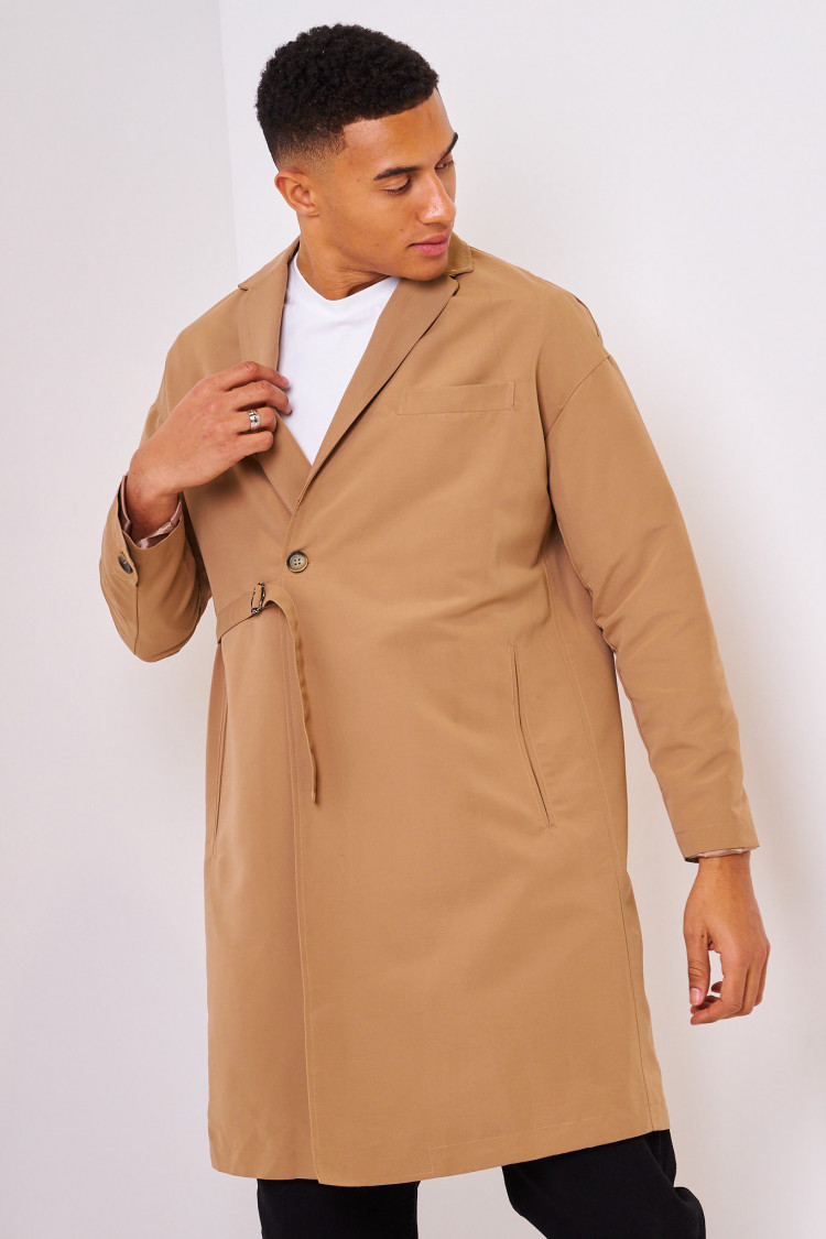 Manteau fin camel uni