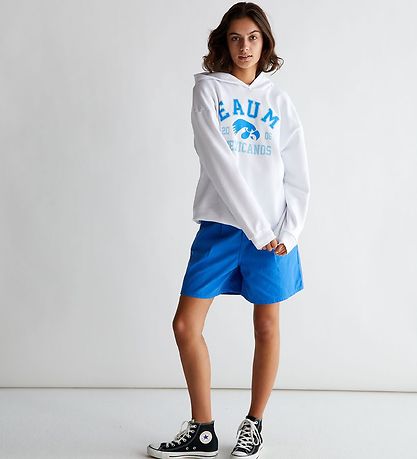 Grunt Kapuzenpullover - Kaja - Weiß m. Blau Print