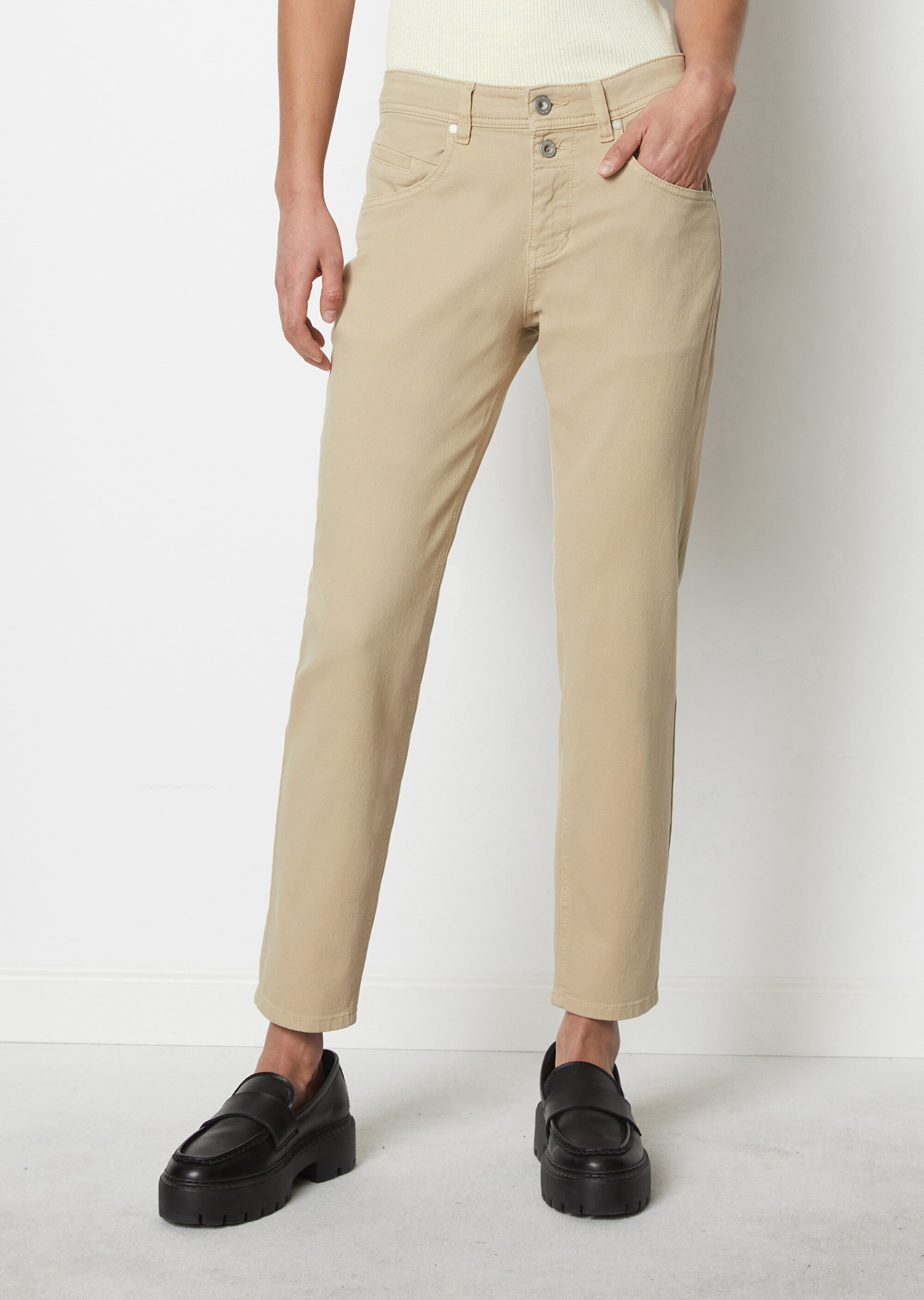 Boyfriend Pants Modell THEDA cropped aus Organic Cotton Stretch