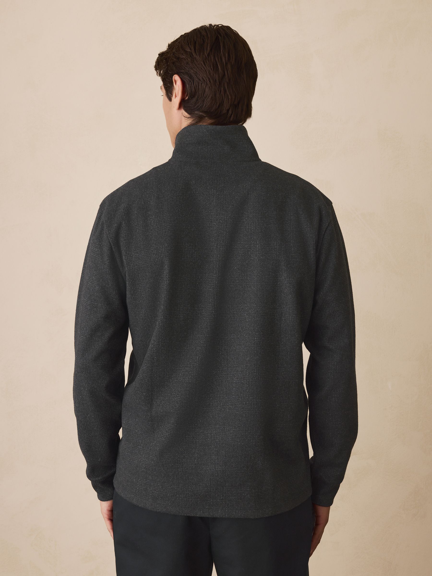 Zwarte ruit - Long Sleeve Quarter Zip Jumper
