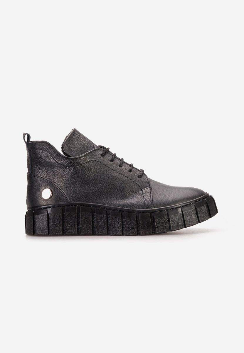 Bottines femme en cuir noires Argina V2