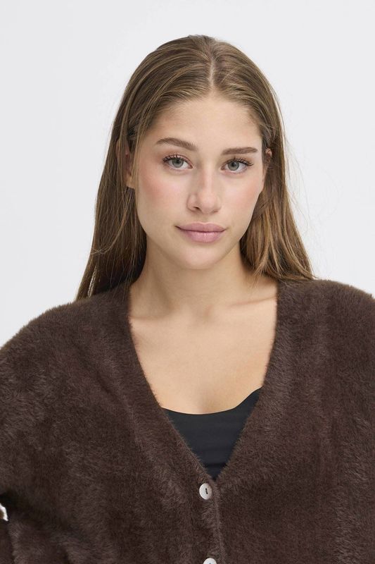 ICHI - IHBRULA - Gebreid Vest - Donkerbruin
