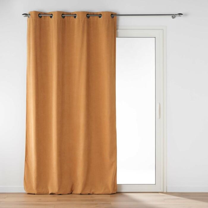 RIDEAU OEILLETS 135X260CM VELOURS UNI NOVANA MIEL