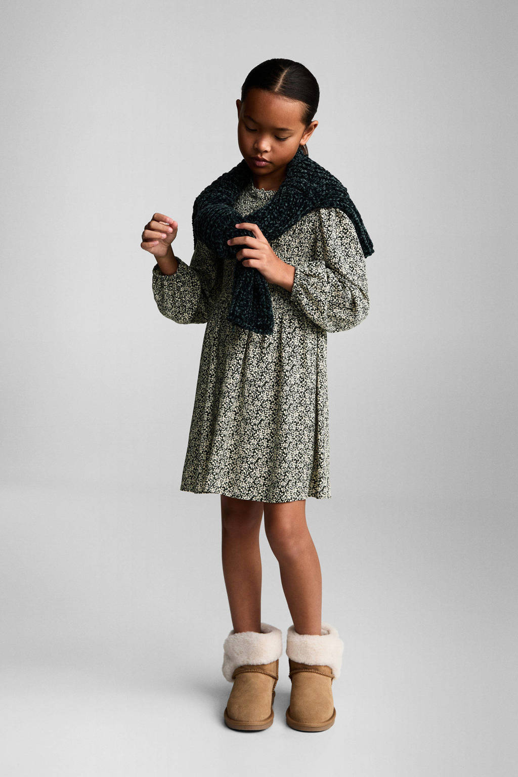 Mango Kids korte jurk groen