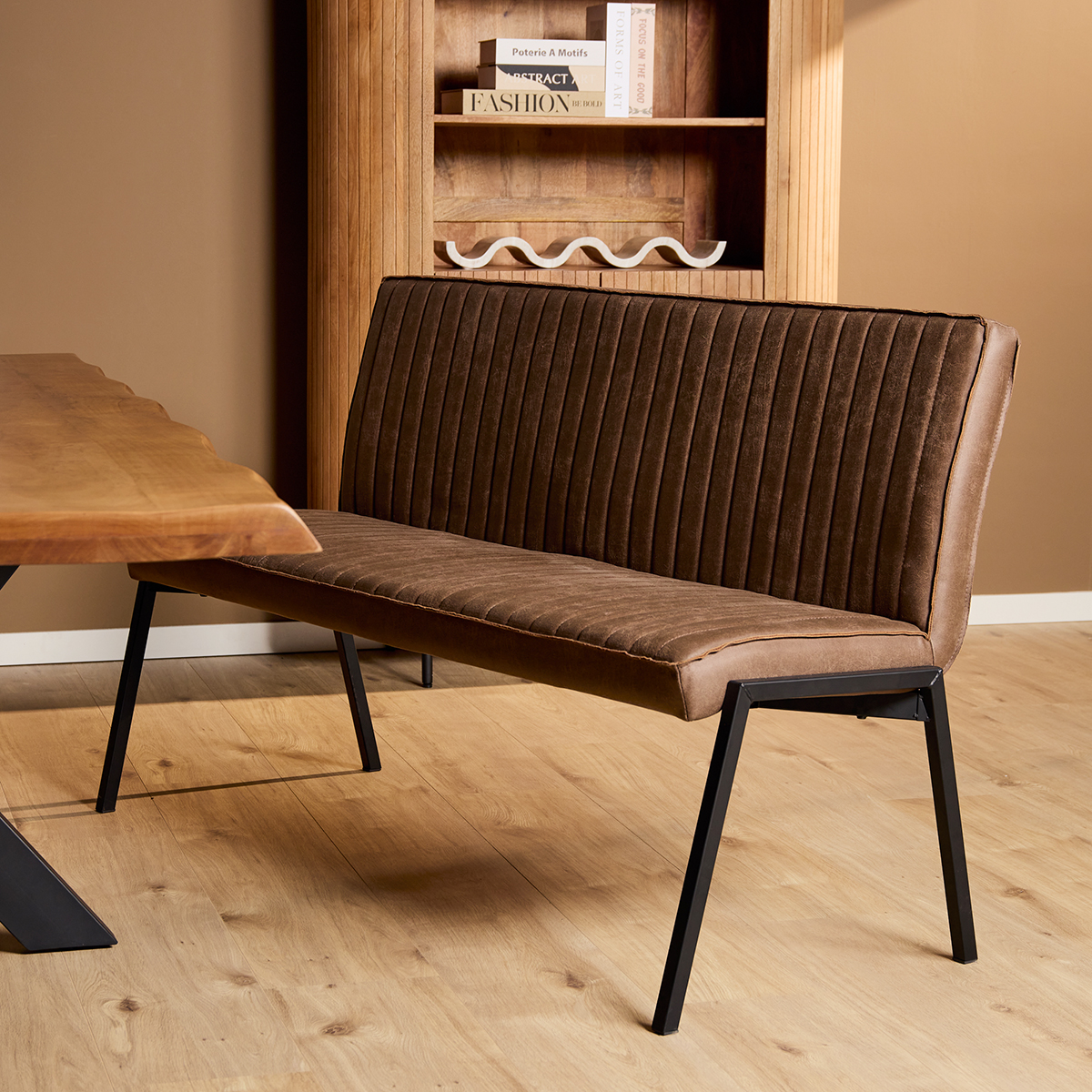 Eetkamerbank Stripes Bruin 155 cm