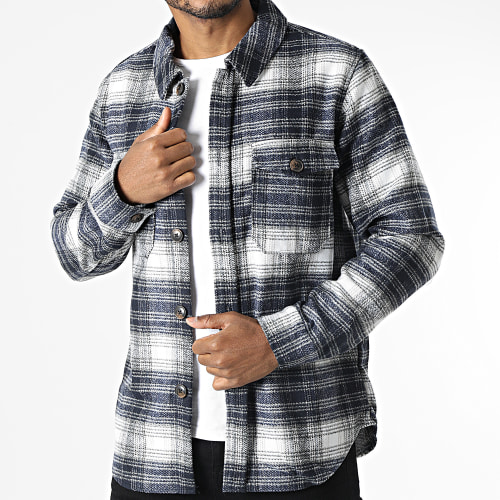 Surchemise A Carreaux Rollie Bleu Marine Blanc
