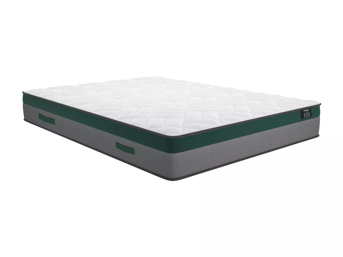 Ensemble 140 x 190 cm sommier coffre avec tiroir naturel clair + matelas ressorts ensachés ép.22cm - PRESTIGE de YSMÉE