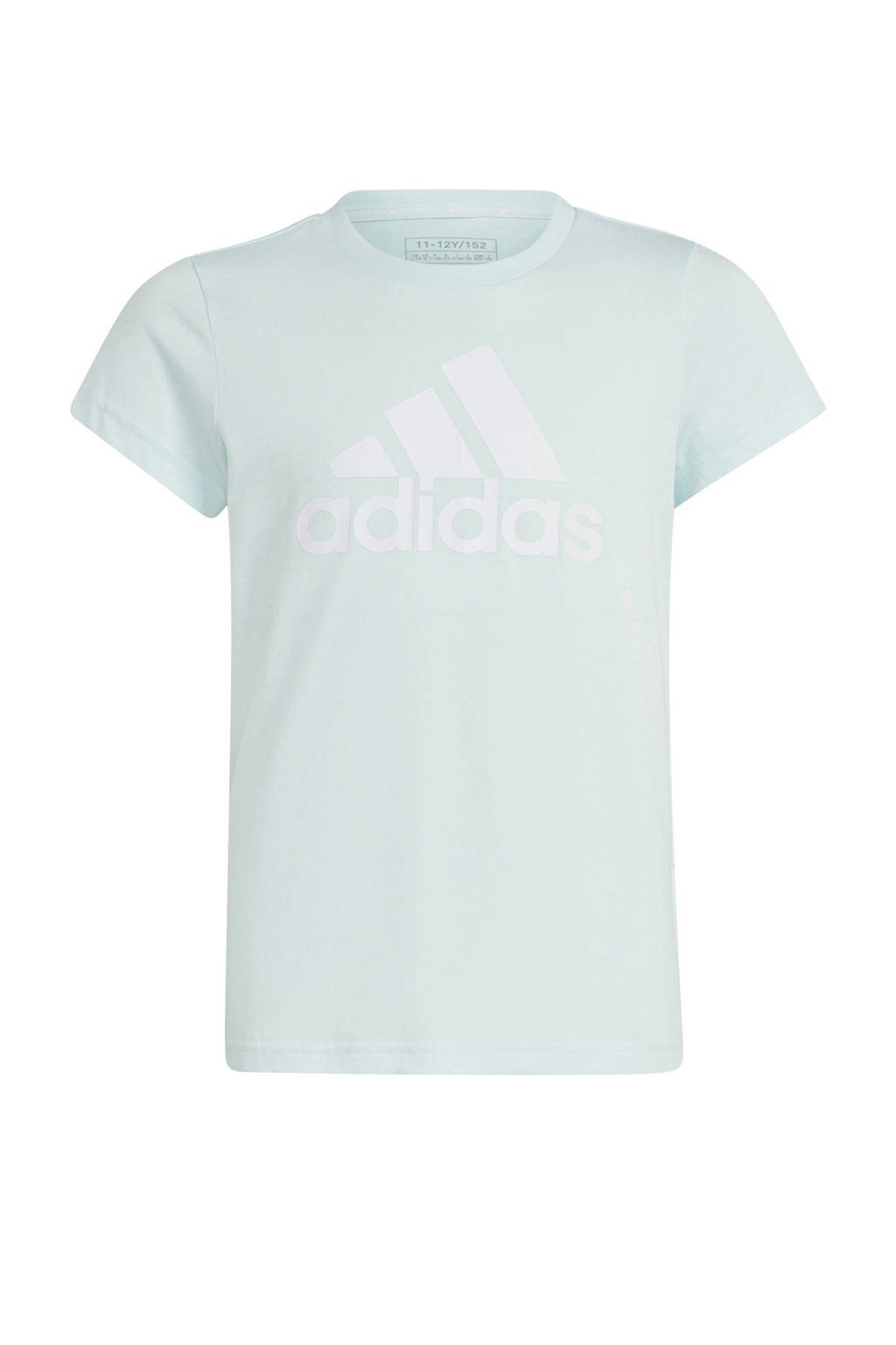 adidas T-shirt met logo mintgroen/wit