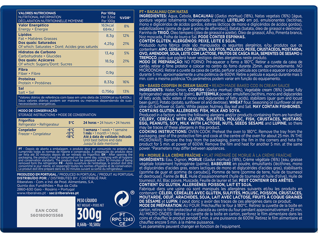 BACALHAU COM NATAS RIBERALVES 300G