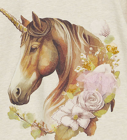 Hust and Claire Bluse - Anie - Wheat Melange m. Enhj?rning