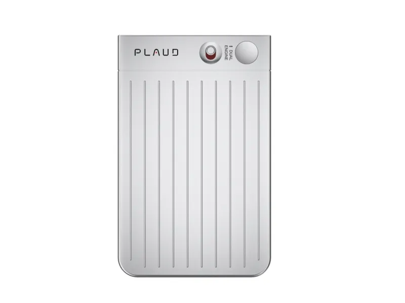 PLAUD NOTE AI Voice Reader Silver - AI transcription in 112 languages 30-hour battery life and premium design