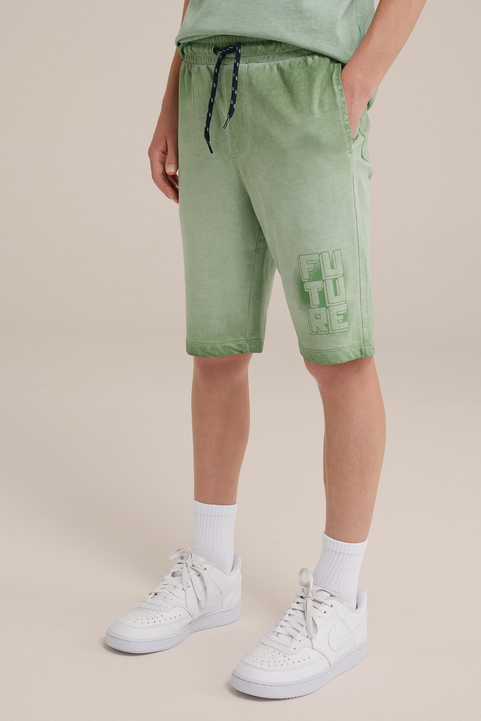 Jongens sweatshort met dessin WE Fashion Khaki