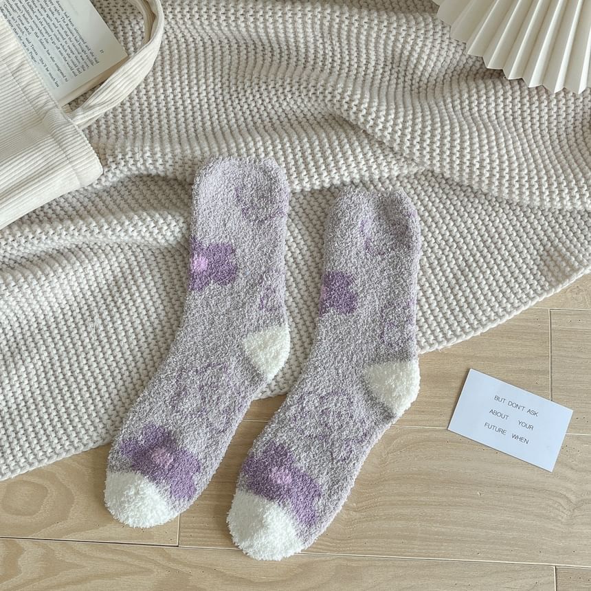 electroyinyang - Floral Fleece Sokken