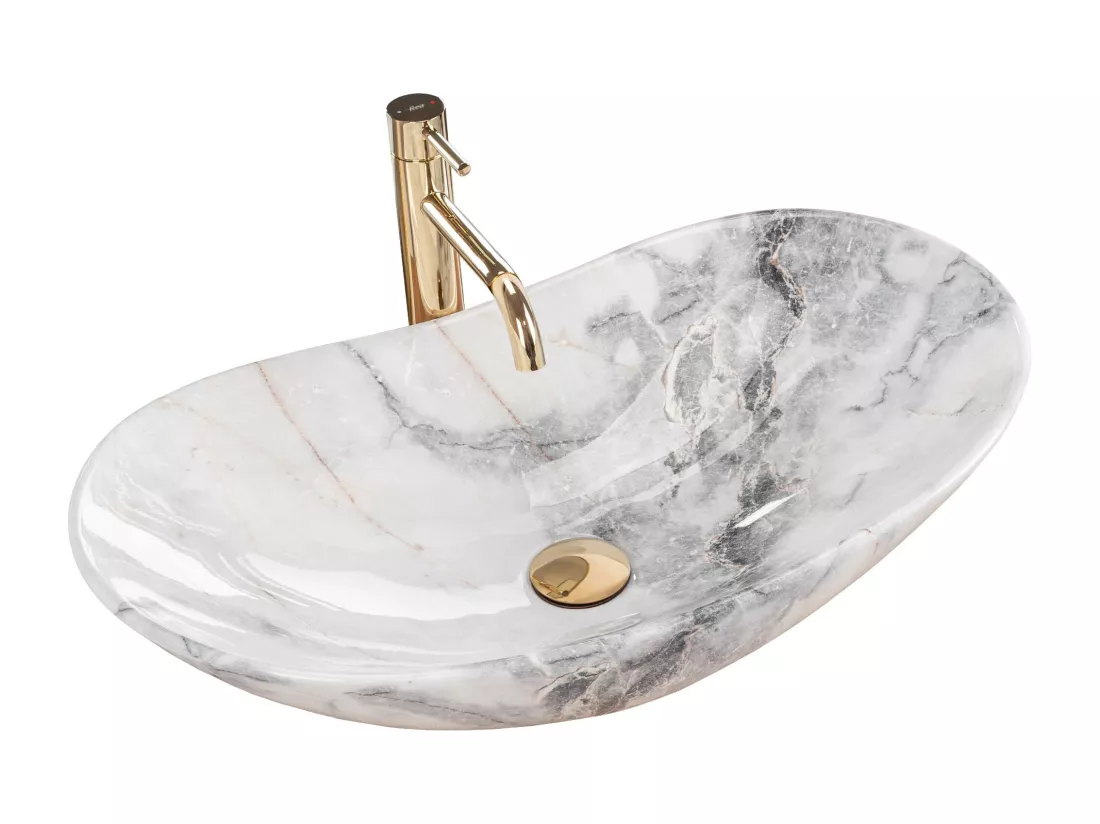Vasque À Poser Rea Royal Granit Shiny White