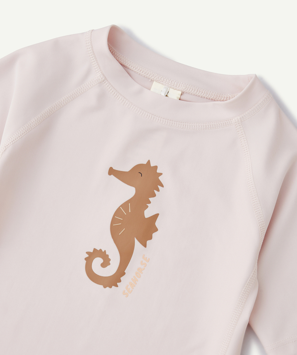 LASSIGT-SHIRT ANTI-UV BÉBÉ ROSE IMPRIMÉ HIPPOCAMPE