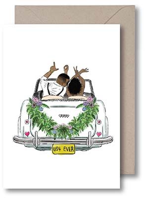 Us 4 Ever Wedding Car Card