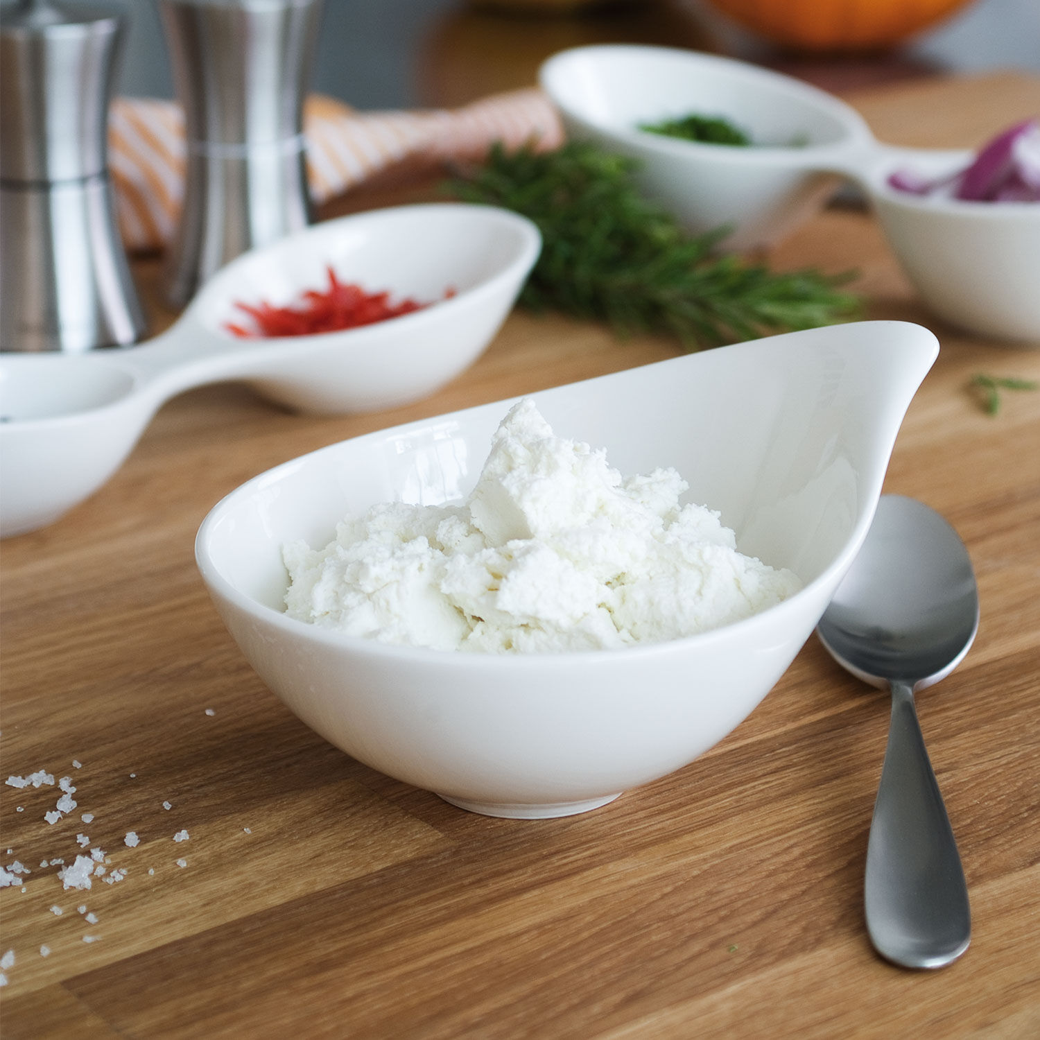 Flow Dessert bowl White, 10.2 oz, Premium Porcelain