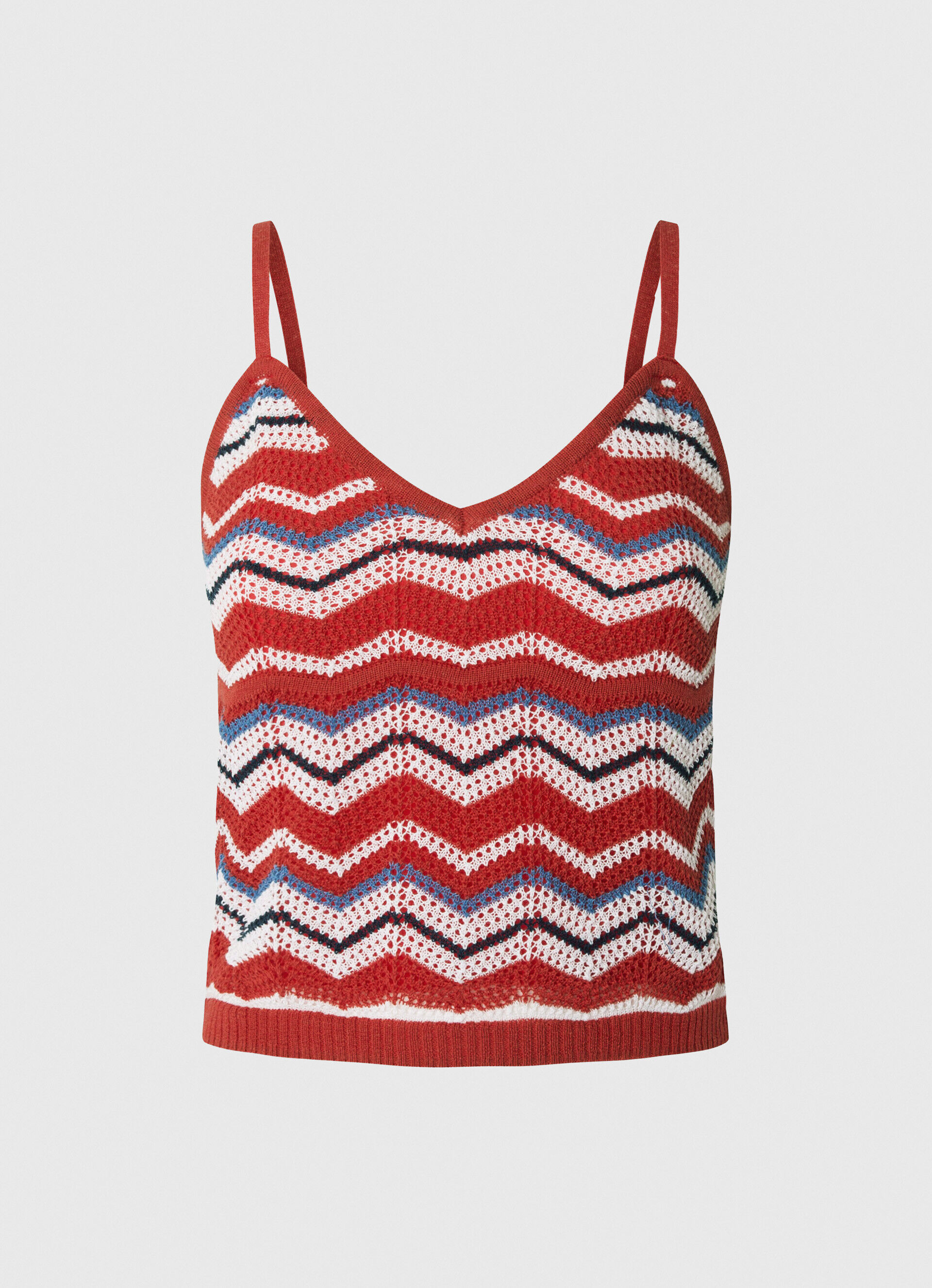 Blusa com estampa em zigue-zague - vermelho estúdio