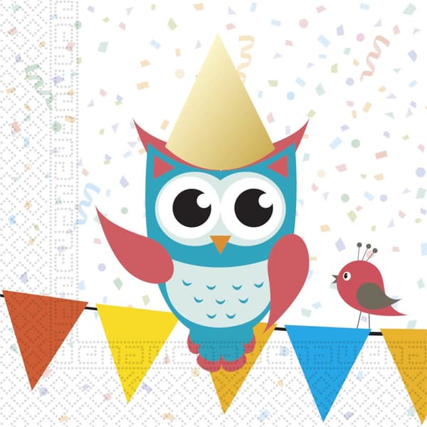 Sett med 20 Morsomme Ugle servietter