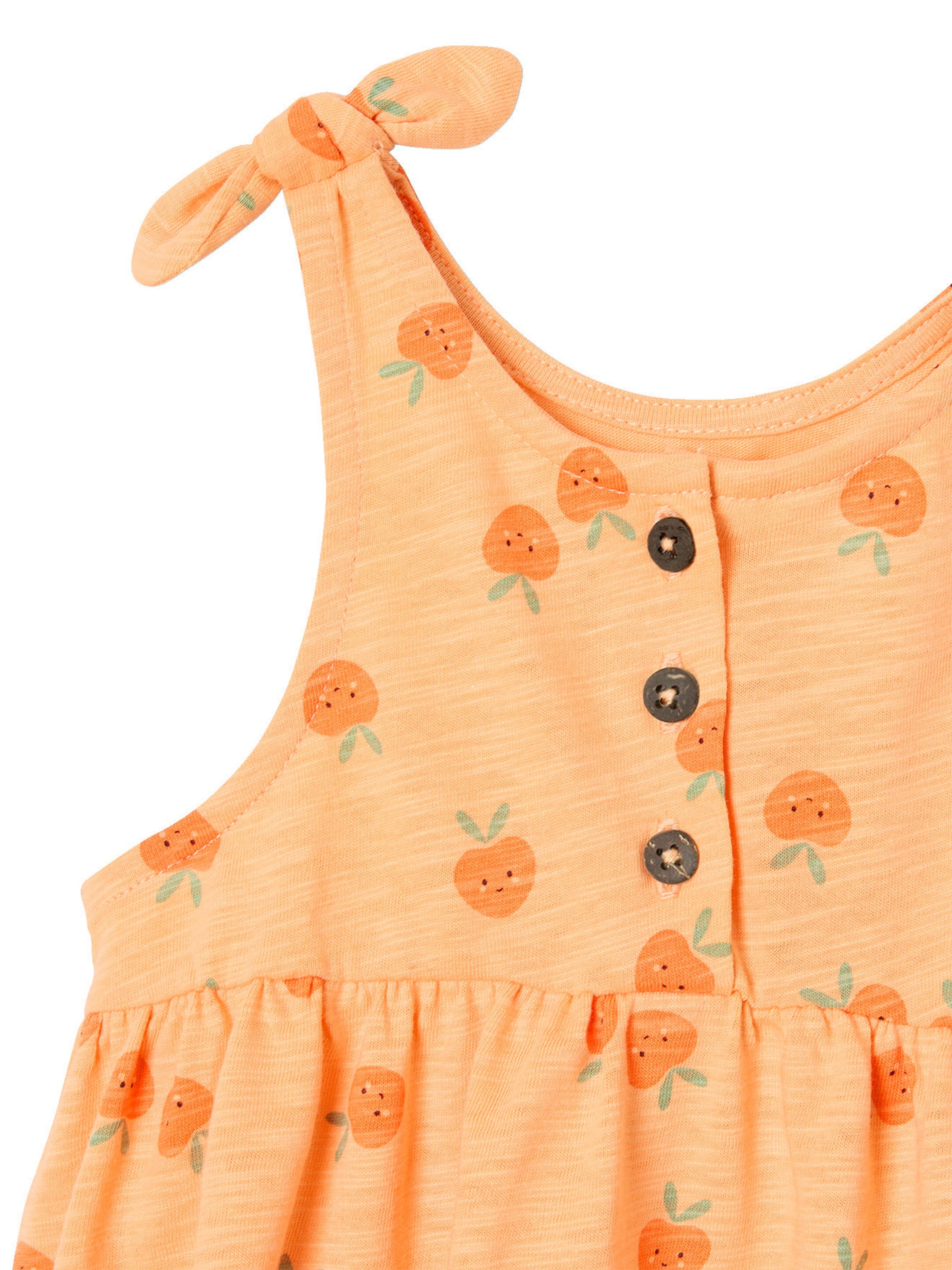 Vertbaudet Bio-Kollektion: Bedrucktes Mädchen Baby Trägerkleid aprikose