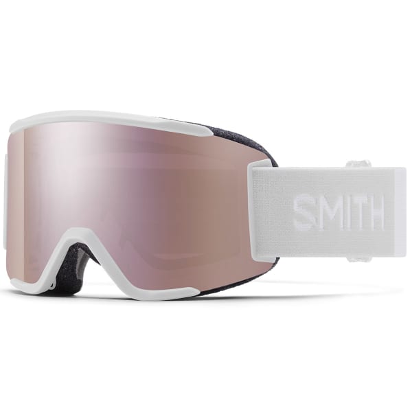 Masque de ski SMITH SQUAD S WHITE VAPOR CHROMAPOP EVERYDAY ROSE GOLD MIRROR