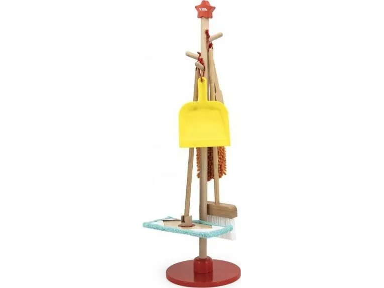 Viga Toys Rengøringsværktøj i træ 6 el.