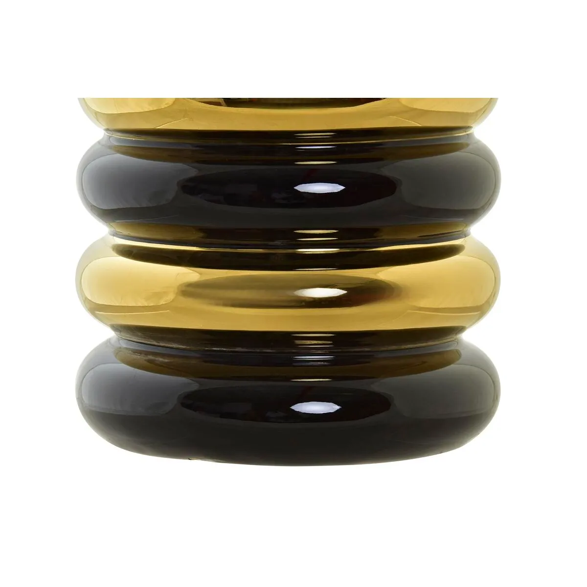 DKD Home Decor Vase Porcelaine Noir Doré