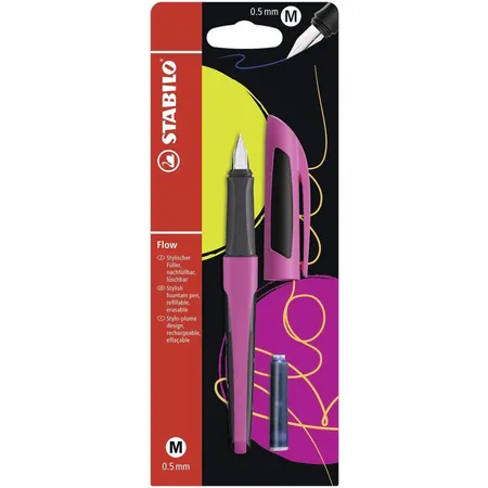 Füller - STABILO Flow SPORTY in pink/schwarz - Einzelstift - inklusive Patrone