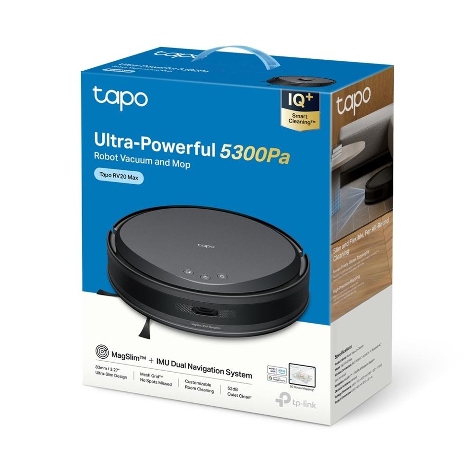 TP-Link - Tapo RV20 Max 5300Pa Suction MagSlim LiDAR Navigation Robot Vacuum and Mop