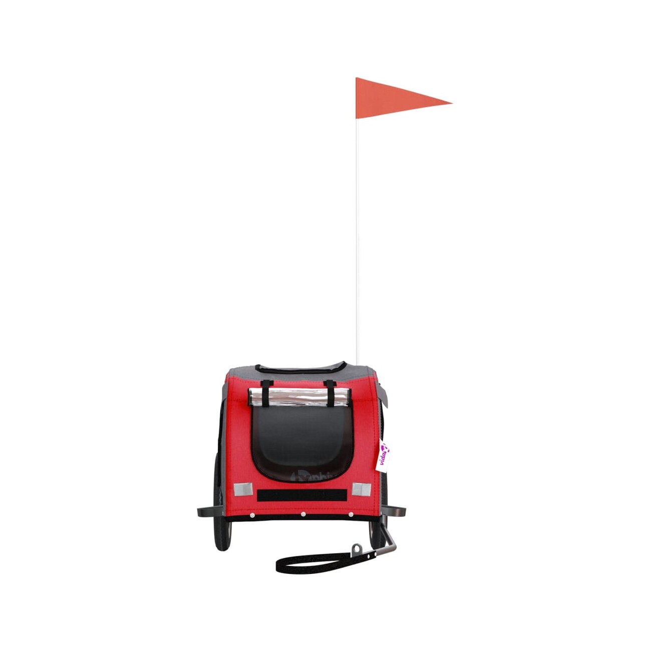 VidaXL Fahrradanhänger Hund 124 x 53 x 53 cm (L x B x H) rot